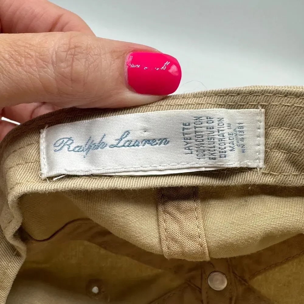 Polo Ralph Lauren The Iconic Cotton Chino Hat Cap Khaki Baby 12 - 24 Months